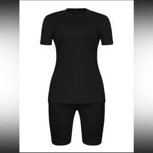 Black two-piece short set